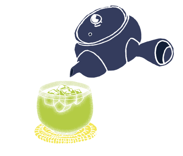 グラスに直接注ぎます。
              濃度を均等に注ぎ分け、急須には一滴も残さないようにしてください。