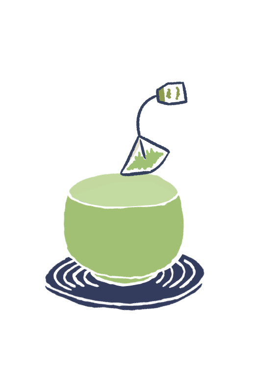 湯のみにティーバッグを入れる